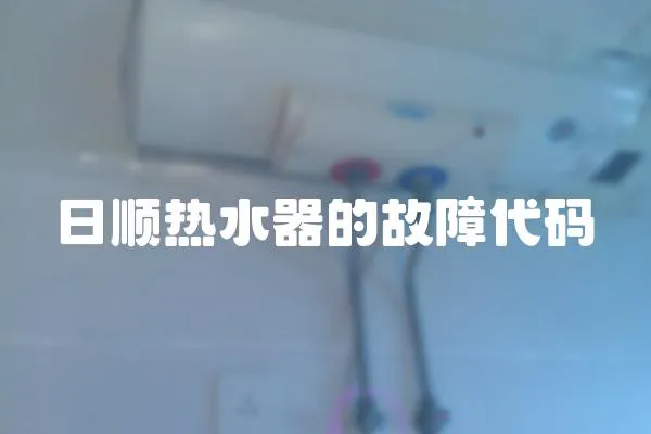 日順熱水器的故障代碼