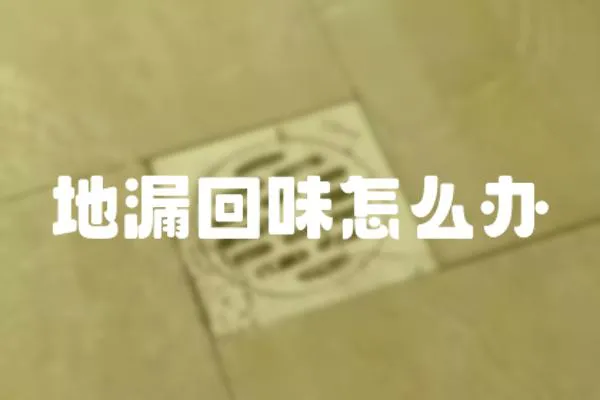 地漏回味怎么辦