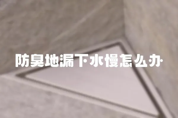 防臭地漏下水慢怎么辦