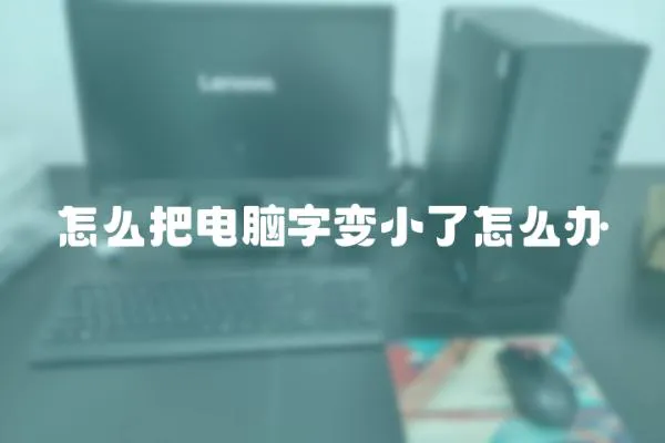 怎么把電腦字變小了怎么辦