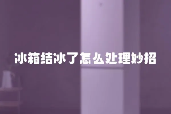 冰箱結冰了怎么處理妙招