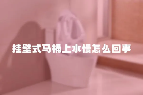 掛壁式馬桶上水慢怎么回事