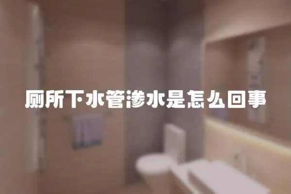 廁所下水管滲水是怎么回事