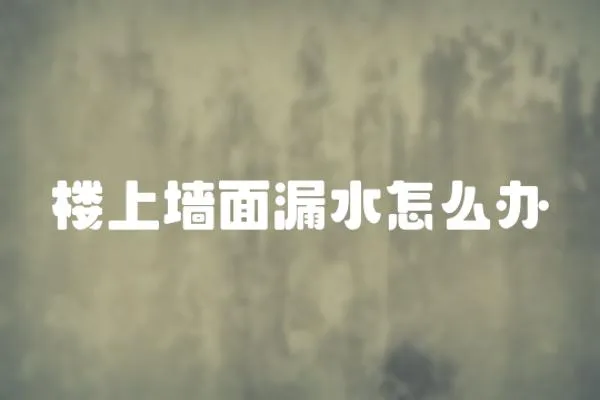 樓上墻面漏水怎么辦
