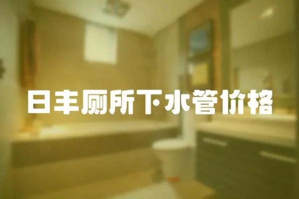 日豐廁所下水管價格