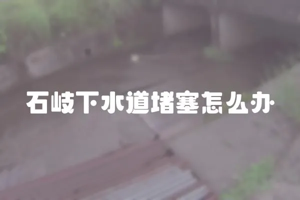 石岐下水道堵塞怎么辦