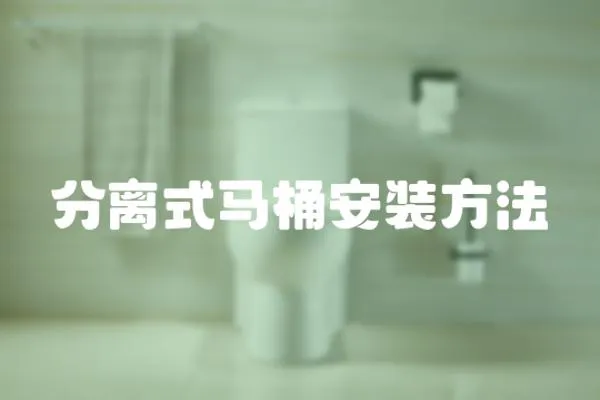 分離式馬桶安裝方法