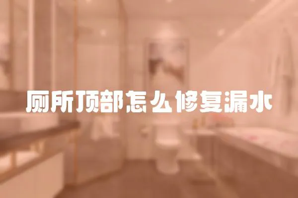 廁所頂部怎么修復漏水