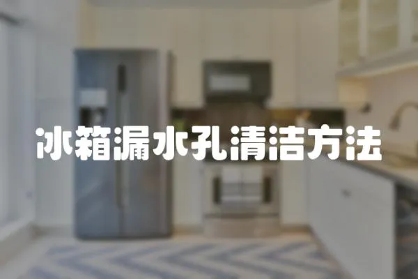 冰箱漏水孔清潔方法