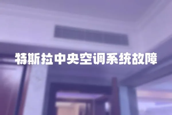 特斯拉中央空調(diào)系統(tǒng)故障