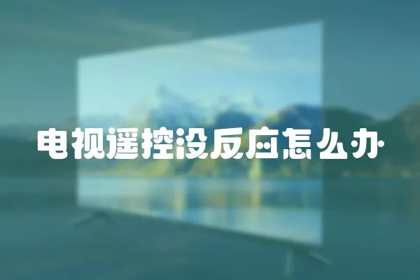 電視遙控沒反應怎么辦