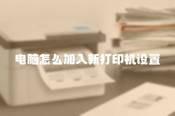 電腦怎么加入新打印機設置