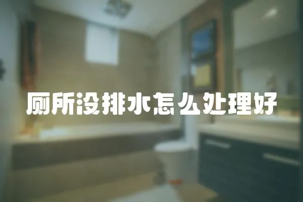 廁所沒排水怎么處理好