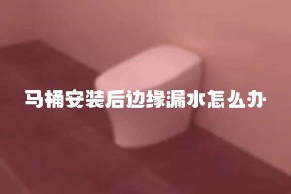 馬桶安裝后邊緣漏水怎么辦