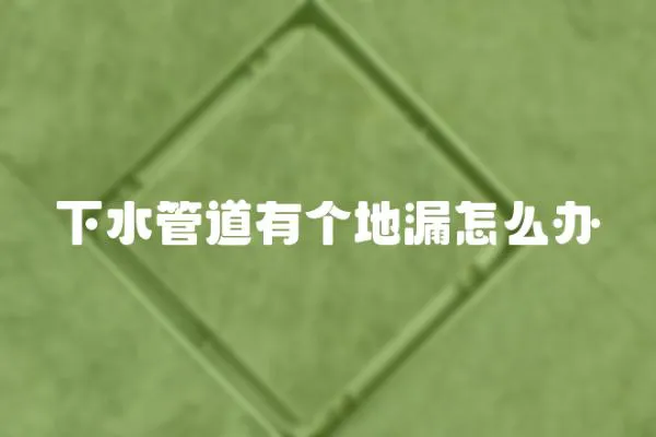 下水管道有個(gè)地漏怎么辦