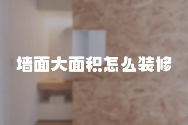 墻面大面積怎么裝修