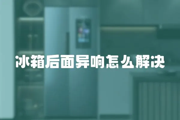 冰箱后面異響怎么解決