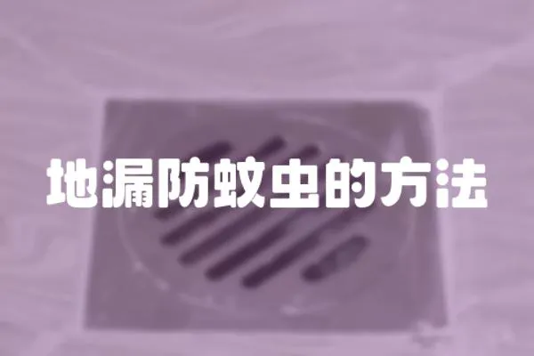 地漏防蚊蟲的方法