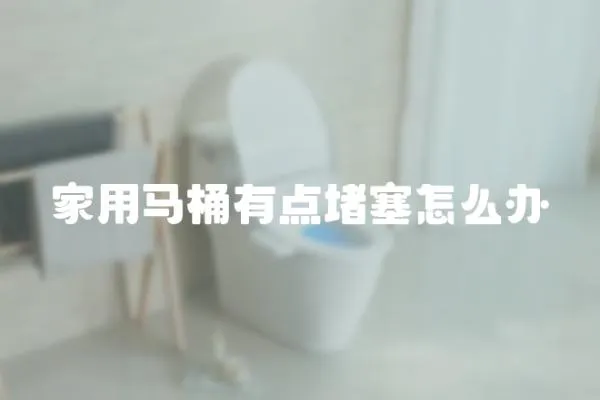 家用马桶有点堵塞怎么办