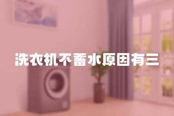 洗衣機(jī)不蓄水原因有三