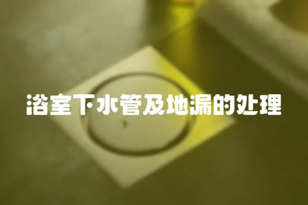 浴室下水管及地漏的處理