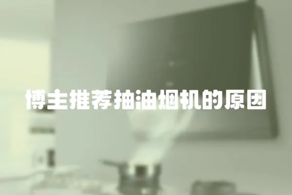 博主推薦抽油煙機的原因
