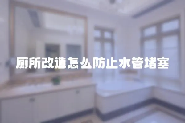 廁所改造怎么防止水管堵塞