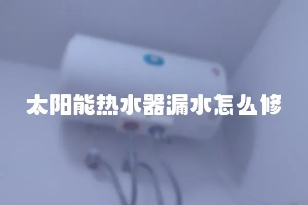 太陽能熱水器漏水怎么修