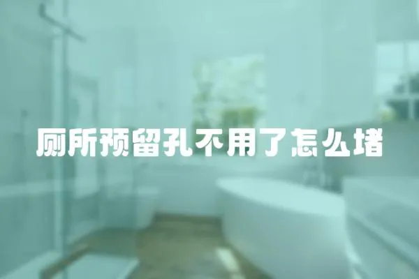 廁所預留孔不用了怎么堵