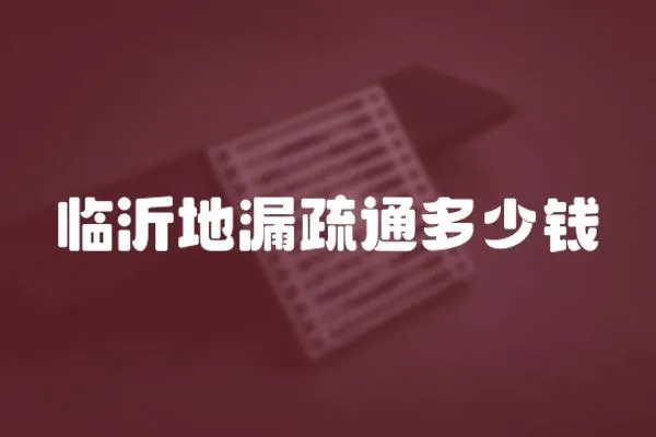 臨沂地漏疏通多少錢