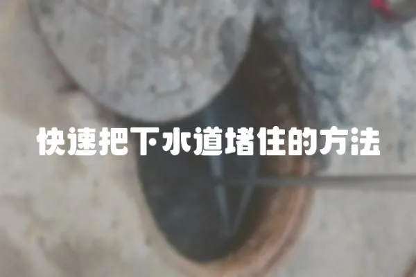 快速把下水道堵住的方法