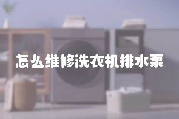 怎么維修洗衣機(jī)排水泵