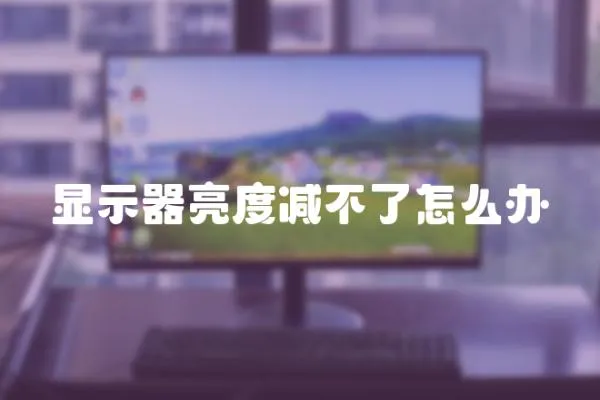 顯示器亮度減不了怎么辦