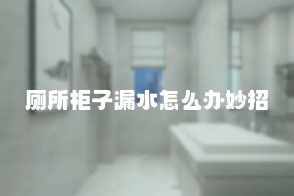 廁所柜子漏水怎么辦妙招