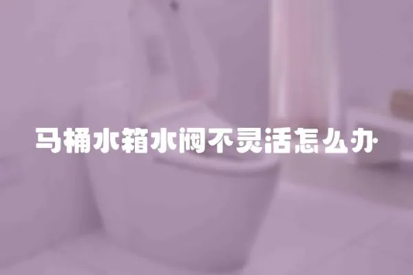 馬桶水箱水閥不靈活怎么辦