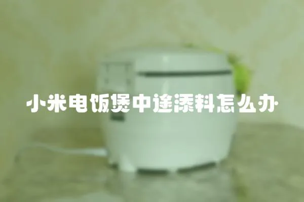 小米電飯煲中途添料怎么辦