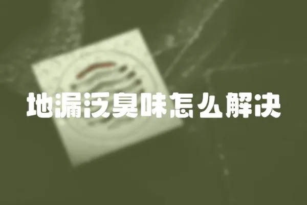 地漏泛臭味怎么解決