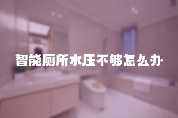 智能廁所水壓不夠怎么辦