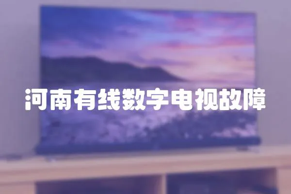 河南有線數字電視故障