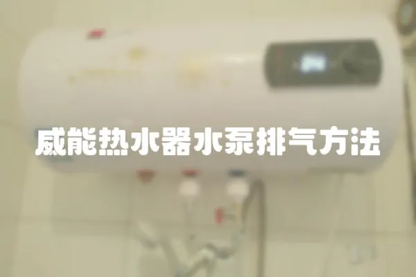 威能熱水器水泵排氣方法