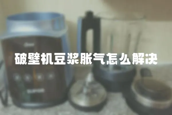 破壁机豆浆胀气怎么解决