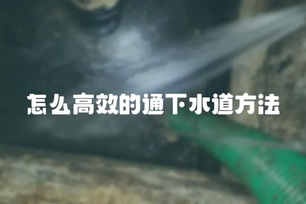 怎么高效的通下水道方法