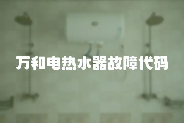 萬和電熱水器故障代碼