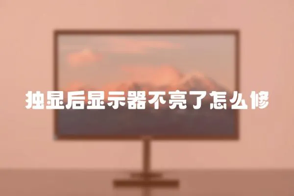 獨顯后顯示器不亮了怎么修