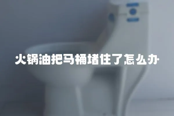 火鍋油把馬桶堵住了怎么辦