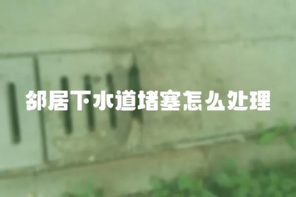 鄰居下水道堵塞怎么處理