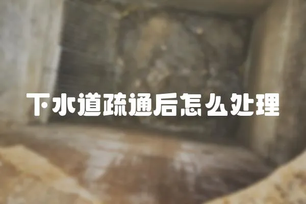 下水道疏通后怎么處理