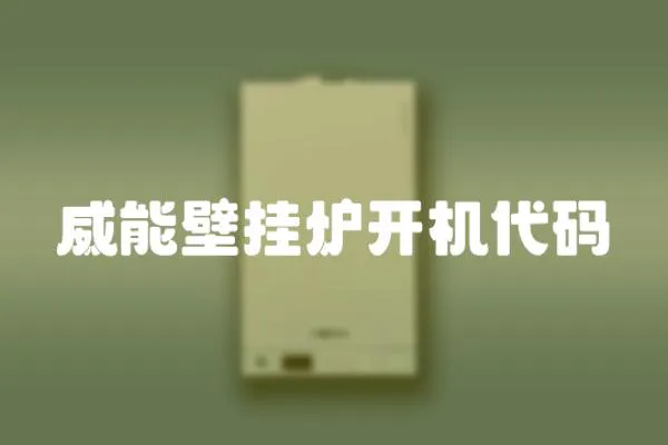 威能壁掛爐開機代碼