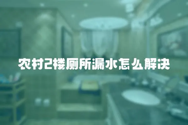 農村2樓廁所漏水怎么解決