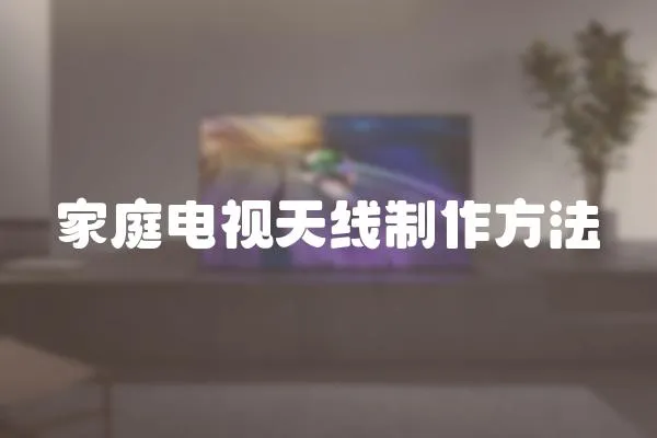 家庭電視天線制作方法